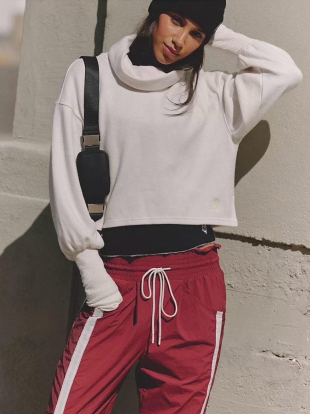 Free People Movement Ivory Ride It Out Cowl Neck Pullover (Size XS)